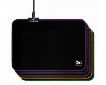 Gaming Mouse Pad  GMB  MP-GAMELED-M,  350 × 250 × 4mm, Natural rubber foam + Fabric, RGB, Black