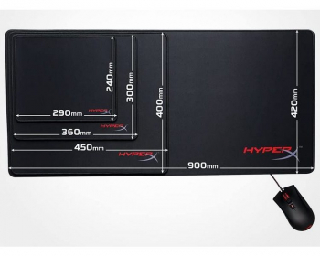 Gaming Mouse Pad  HyperX FURY S Pro, 360 x 300 x 4mm, Cloth/Rubber, Anti-fray stitching, Black