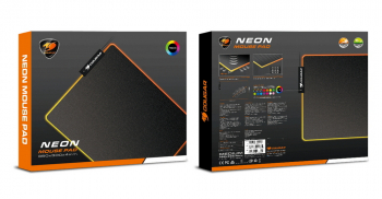 Gaming Mouse Pad Cougar NEON, 350 x 300 x 4 mm, Cloth/Rubber, RGB, Black