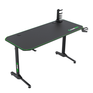 Gaming Desk Gamemax D140-Carbon, 140x60x75cm, Headsets hook, Cup holder, Cable managment