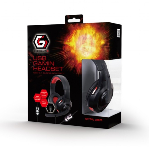  Gaming Headset GMB GHS-U-5.1-01, 40mm driver, 20-20k0Hz, 32 Ohm, 103 db,Virtual 5.1, USB, Black/Red