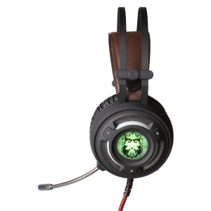 Gaming Headset Qumo Avalon, 50mm drivers, 20-20khz, 32 Ohm, 100db, 7 color backlight, 2x3.5mm+USB 