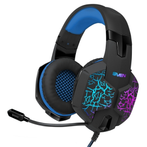 Gaming Headset SVEN AP-U980MV, 50mm drivers, 20-20000Hz, 32 Ohm, 108dB, 365g., USB, Black/Blue 