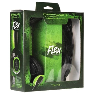 Gaming Headset Qumo Flex, 40mm drivers, 20-20khz, 32 Ohm, 100db, 320g., 2x3.5mm