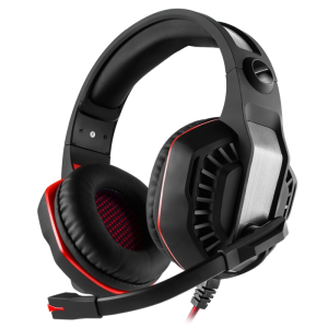 Gaming Headset SVEN AP-U990MV, 50mm drivers, 20-20000Hz, 32 Ohm, 105dB, 401g., 3.5mm/USB, Black/Red