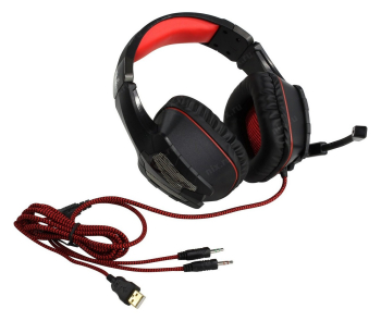 Gaming Headset Qumo Protector, 30 & 40mm drivers, 20-20kHz, 16 Ohm, 120db, 362g., 2xRGB, 3.5mm+USB