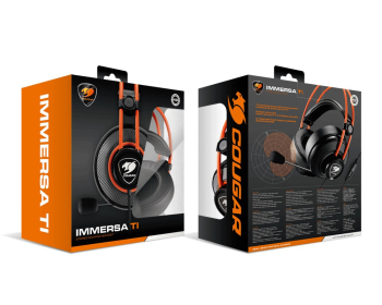 Gaming Headset Cougar Immersa Ti, 40mm driver, 	20Hz-20KHz, 32 Ohm, 97dB, 387g,, 3.5mm, Black/Orange