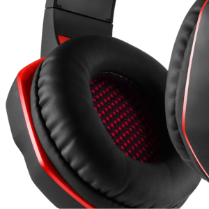 Gaming Headset SVEN AP-U990MV, 50mm drivers, 20-20000Hz, 32 Ohm, 105dB, 401g., 3.5mm/USB, Black/Red