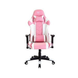 Gaming Chair Havit GC932, Headrest & Lumbar cushion, 2D Armrest, 166 degrees, Pink/White