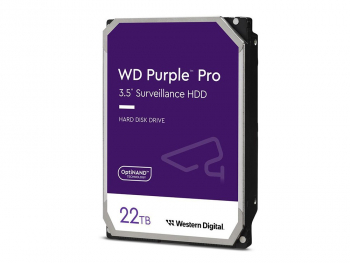 3.5" HDD 22.0TB-SATA-512MB Western Digital  "Purple Pro (WD221PURP)", Surveillance, CMR 