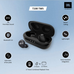  True Wireless JBL TUNE 100TWS, Black, TWS Headset.