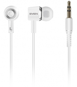 Earphones SVEN E-110, White,  3pin 3.5mm mini-jack, cable 1.2m