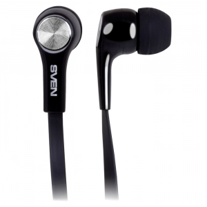 Earphones SVEN E-210M, Black, with Microphone, 4pin 3.5mm mini-jack, cable 1.2m