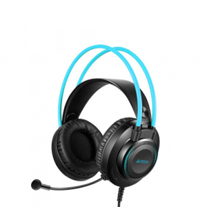 Headset A4tech FH200i, 50mm driver, 20-20kHz, 16 Ohm, 100dB, 1.8m, 3.5mm, Black/Blue