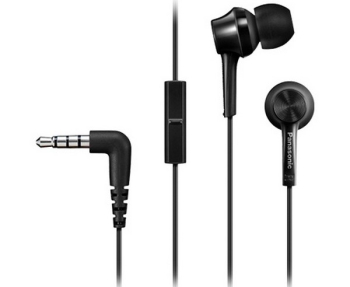  Earphones Panasonic RP-TCM115GCK Black, Mic, 4pin 1*mini-jack 3.5mm