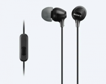 Earphones  SONY  MDR-EX15AP, Mic on cable,  4pin 3.5mm jack L-shaped, Cable: 1.2m, Black