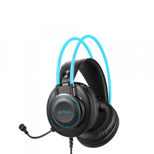 Headset A4tech FH200i, 50mm driver, 20-20kHz, 16 Ohm, 100dB, 1.8m, 3.5mm, Black/Blue