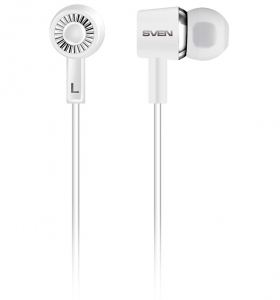 Earphones SVEN E-110, White,  3pin 3.5mm mini-jack, cable 1.2m