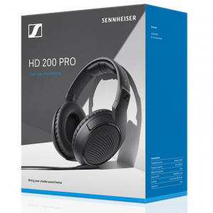 Headphones Sennheiser HD 200 PRO, 1*3.5mm 3-pin jack, 32 ohm, closed-type, cable 2 m