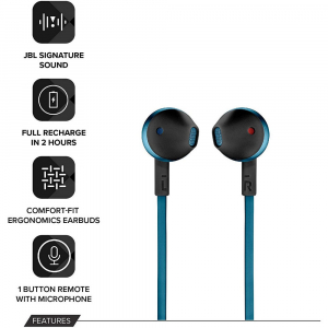 Earphones  Bluetooth  JBL  Tune 205BT, Blue