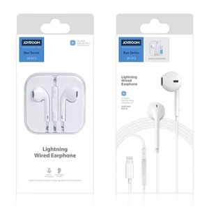 Joyroom earphones EP3, lightning, Ben series White