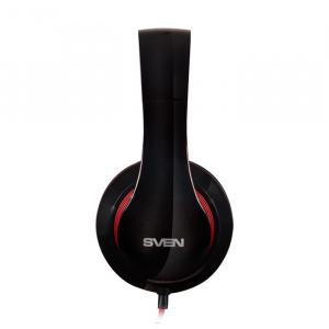 Headset SVEN AP-940MV with Microphone, Black-Red, 3,5mm jack (4 pin), adapter 2 x 3,5mm jack (3 pin)