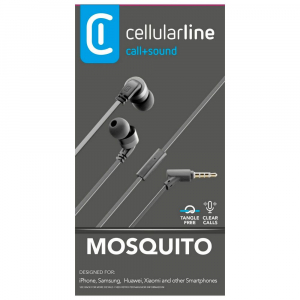 Cellular Audiopro Mosquito Stereo Earph.Mic, Black