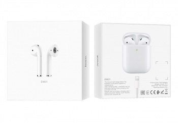 Bluetoth Headset Hoco EW01 White Original series TWS Airpods2 (wireless charging case)