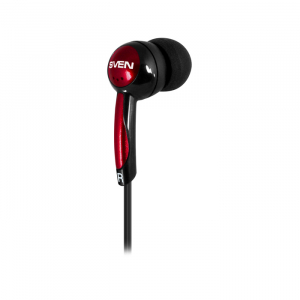 Earphones SVEN E-130  Black/Red, 3pin 3.5mm mini-jack