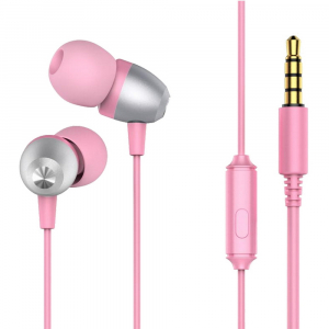 Joyroom earphones E106s, Metal stereo, 3.5mm, Pink