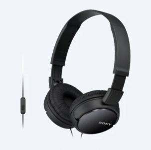 Headphones  SONY  MDR-ZX110AP, Mic on cable,  4pin 3.5mm jack L-shaped, Cable: 1.2m, Black
