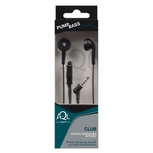 Cellular Club conical earphone with mic.Black
