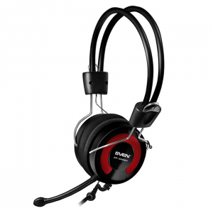 Headset SVEN AP-545MV with Microphone, Black-red, 2 x 3,5mm jack (3 pin)