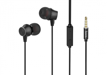Earphones Hoco M51 Black with Microphone, 4pin 3.5mm mini-jack, Cable:1.2m.