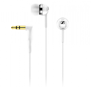 Earphones Sennheiser CX  100, White, 3pin 3.5mm mini-jack, 4 ear adapter: XS, S, M, L