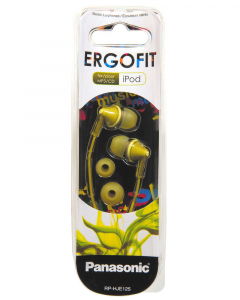  Earphones Panasonic RP-HJE125E-Y Yellow, w/o Mic, 1 x mini-jack 3.5mm