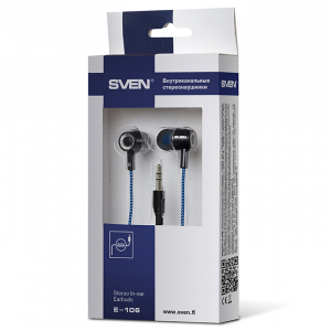 Earphones SVEN E-106  Black/Blue, 3pin 3.5mm mini-jack