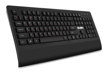 Wireless Keyboard & Mouse & Mouse Pad SVEN KB-C3800W, Multimedia, Palm rest,2.4Ghz, 1xAA/1xAA, Black