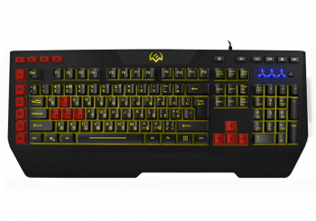 Gaming Keyboard SVEN KB-G9600, Multimedia, 6 G-keys, Macro, 3 color backlight, Wrist rest, USB