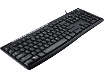 Keyboard Logitech K200 Multimedia, Thin profile, Quiet typing, Spill-resistant, Black, USB