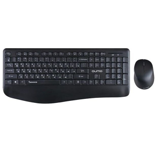 Wireless Keyboard & Mouse Qumo Space, 12 Fn keys, 1xAA/1xAAA, 2.4 Ghz, Black