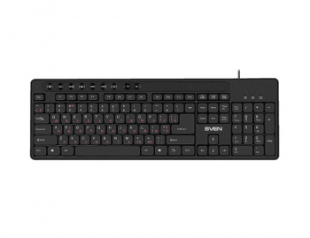 Keyboard SVEN KB-C3060, Multimedia, Splash proof, Black, USB