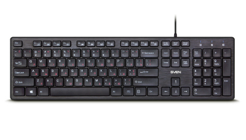 Keyboard SVEN KB-E5800, Slim, Low-proﬁle keys, Fn key, Black, USB