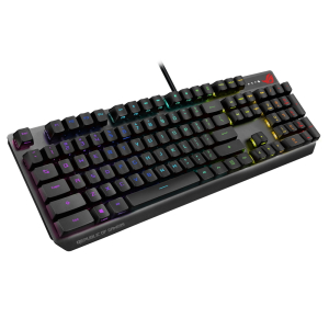 Gaming Keyboard Asus Strix Scope RX, Optical, for FPS, Aura Sync RGB, IP56, USB 2.0 passthrough, USB
