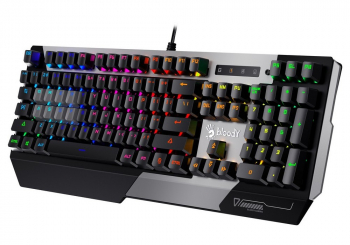 Gaming Keyboard Bloody B865R, Mechanical, Optical switch, RGB, Spill-Resistant, Black/Silver, USB