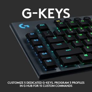 Gaming Keyboard Logitech G815, Mechanical, Ultra thin, GL Linear, RGB, G-Keys, Media control , USB