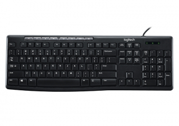 Keyboard Logitech K200 Multimedia, Thin profile, Quiet typing, Spill-resistant, Black, USB