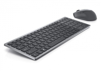 Wireless Keyboard & Mouse Dell KM7120W, Multimedia Keys, 2.4Ghz/BT, Russian, Titan Grey