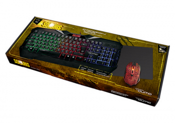 Gaming Keyboard & Mouse & Mouse Pad Qumo Solaris, Anti Ghosting, Backligh, Black, USB