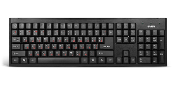 Keyboard SVEN Standard 303 Power, Traditional layout, Power control keys, Quiet, Black, USB+PS/2